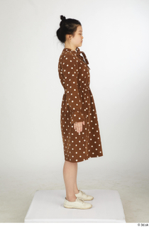  Aera brown dots dress casual dressed standing white oxford shoes whole body 0007.jpg